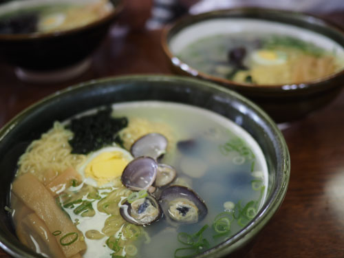 東北遠征キャンプ　しじみラーメン