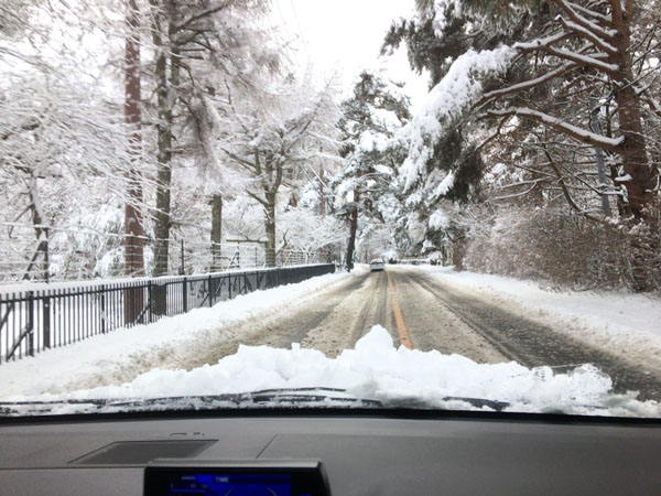 山中湖の雪1